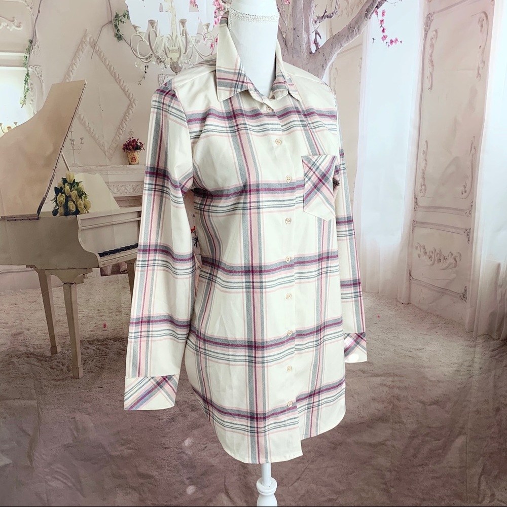 ISLE Melis Kozon Plaid Button Panel Accent Shirt - Picture 2 of 10